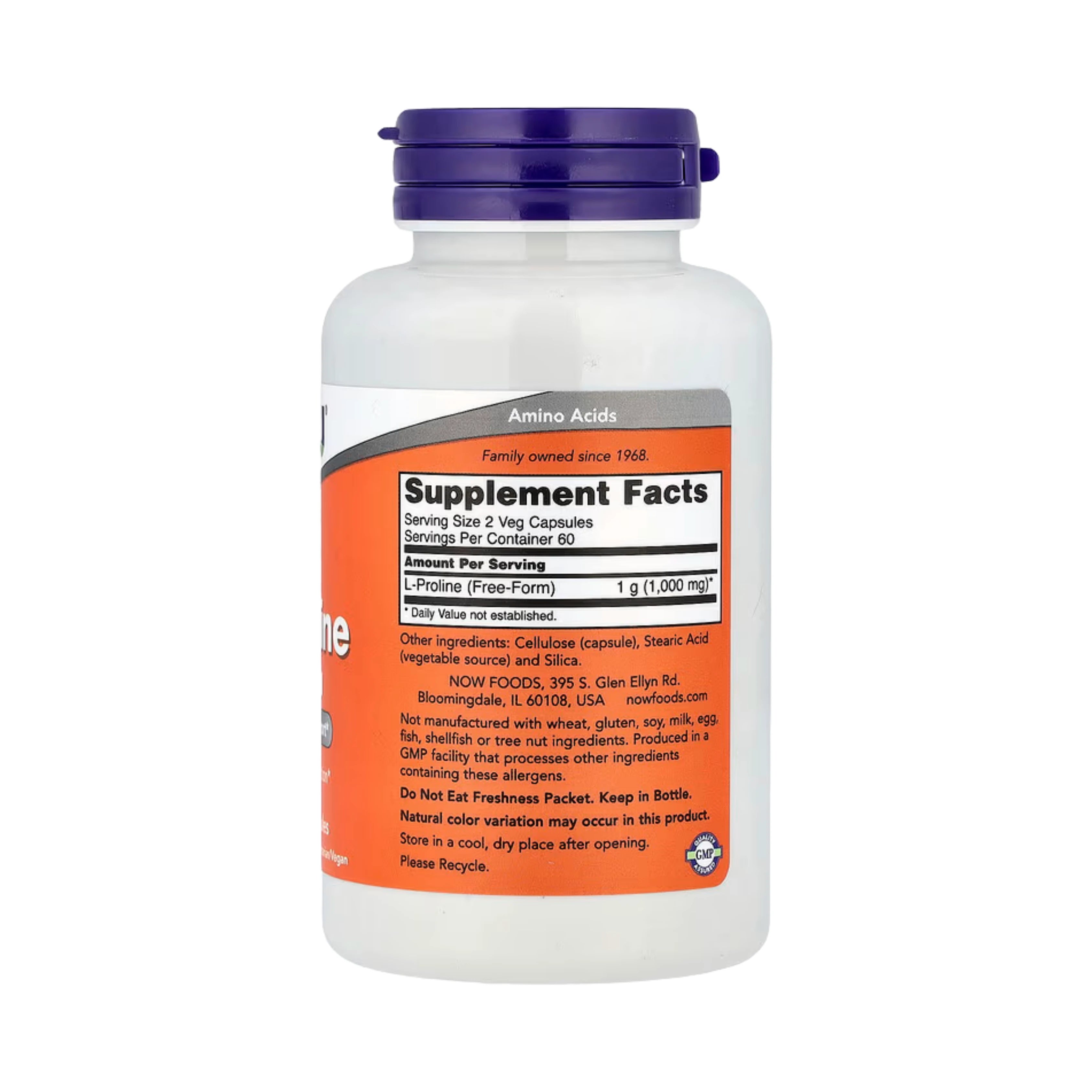 NOW Foods, L-Proline, 120 Veg Capsules