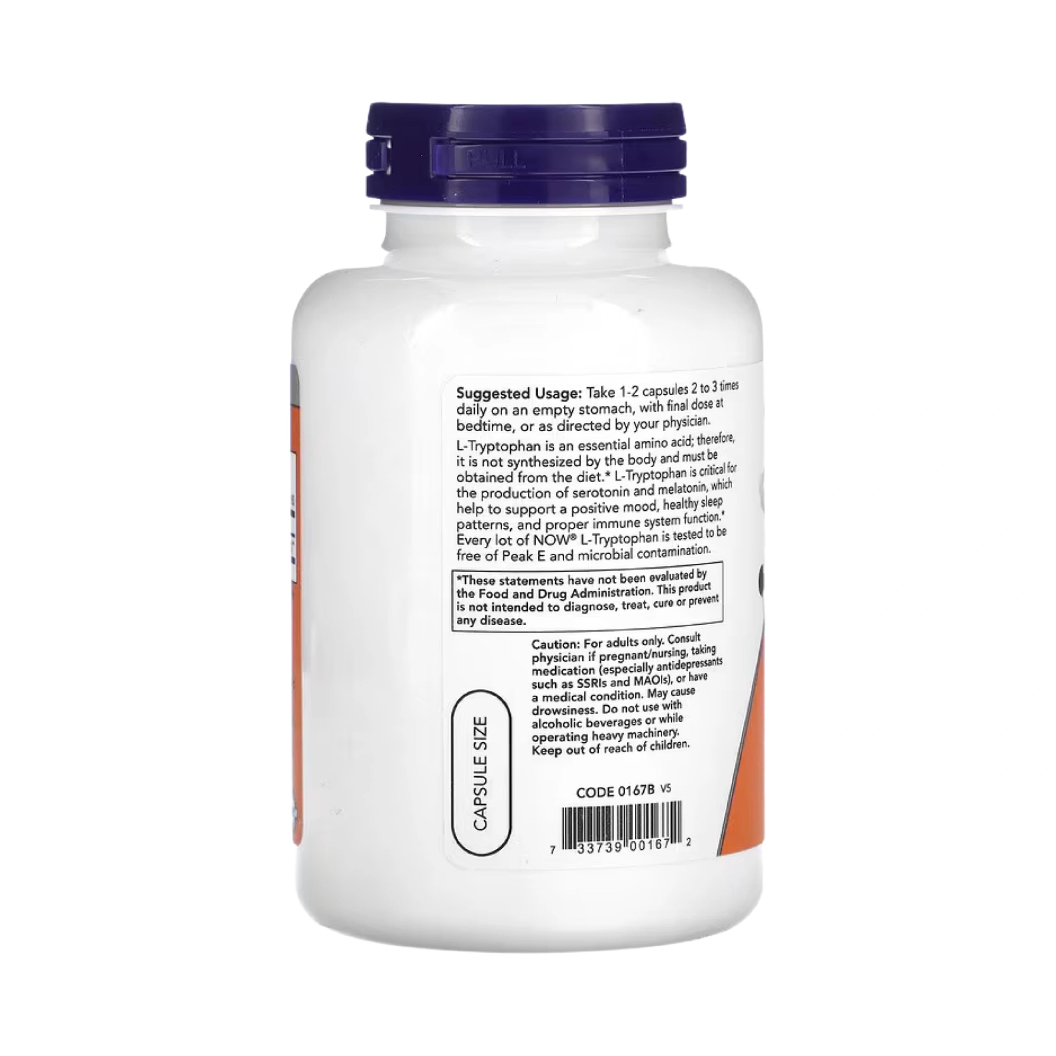 NOW Foods, L-Tryptophan, 500 mg, 120 Veg Capsules
