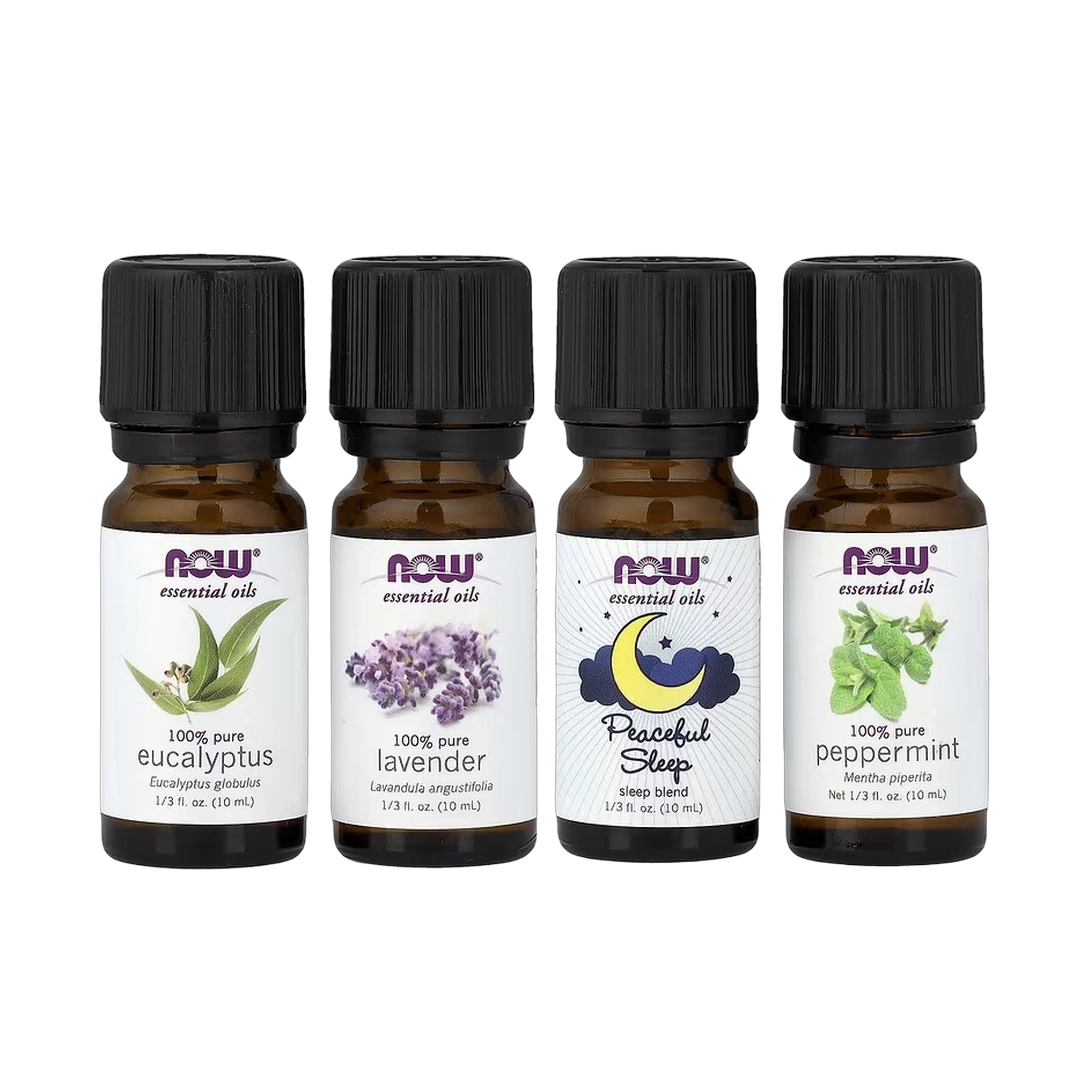 NOW Foods, Let There Be Peace & Quiet, Relaxing Essential Oils Kit, 4 Bottles, 1/3 fl oz, 10 ml Each