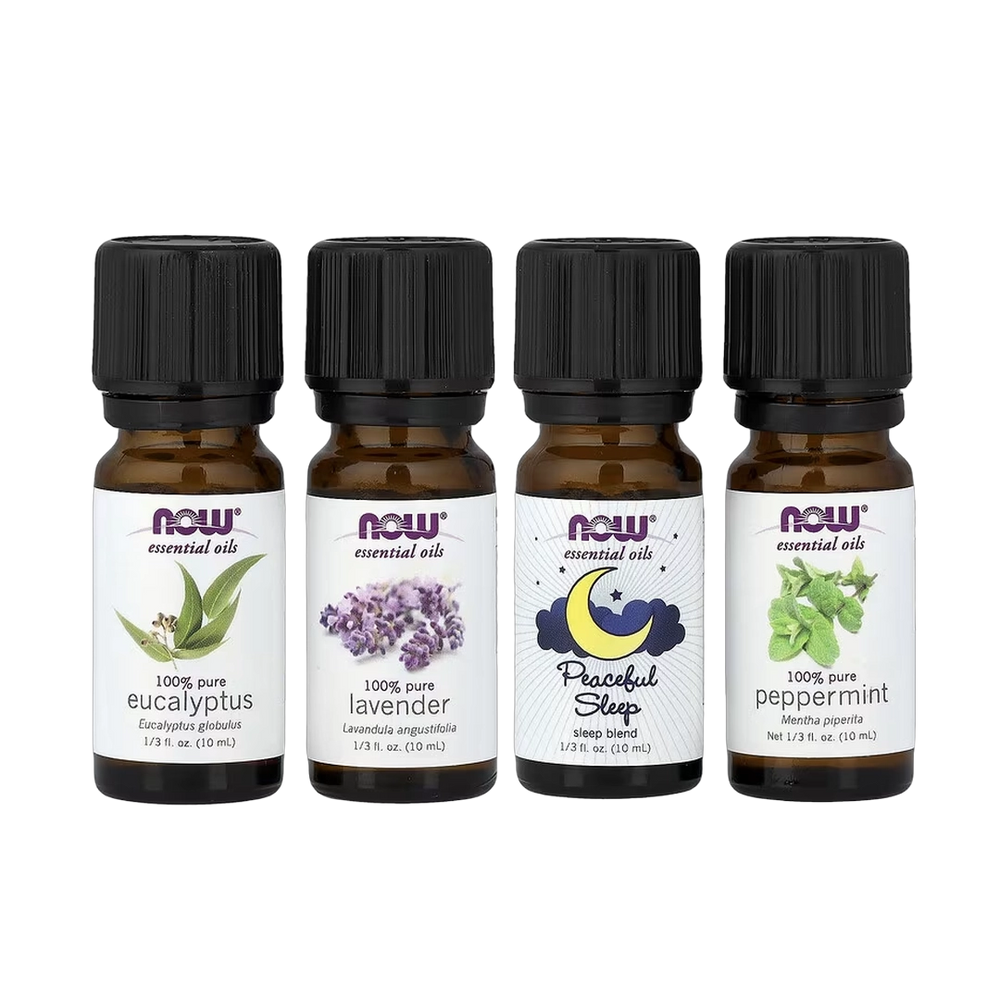 NOW Foods, Let There Be Peace & Quiet, Relaxing Essential Oils Kit, 4 Bottles, 1/3 fl oz, 10 ml Each