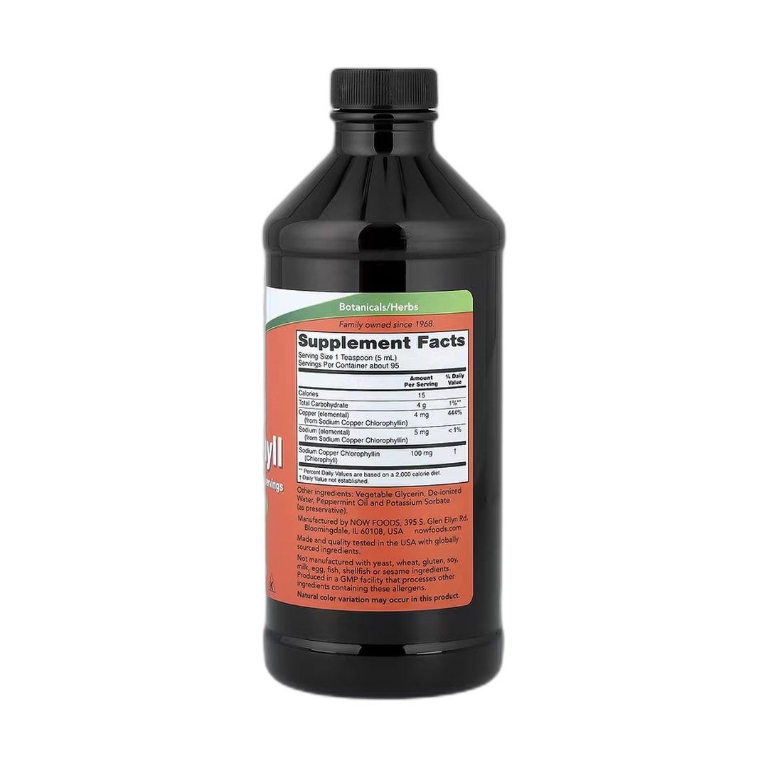 NOW Foods, Liquid Chlorophyll, Mint , 16 fl oz, 473 ml
