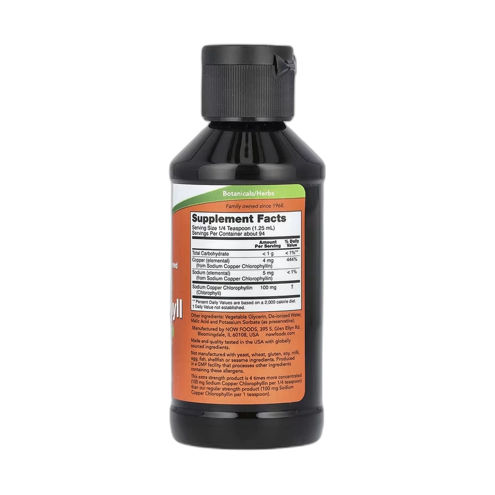 NOW Foods, Liquid Chlorophyll, Unflavored, 4 fl oz, 118 ml