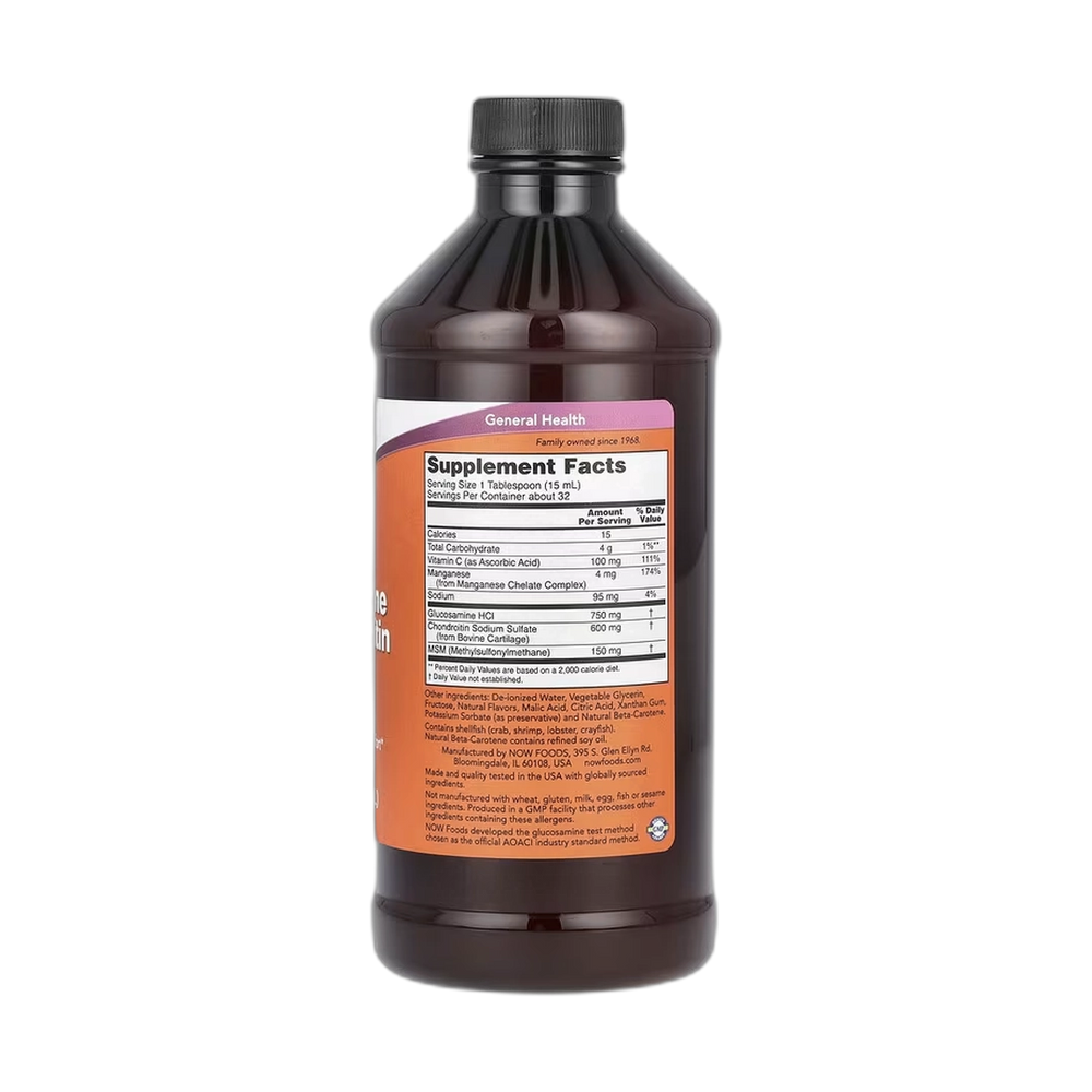 NOW Foods, Liquid Glucosamine & Chondroitin with MSM, Citrus, 16 fl oz, 473 ml