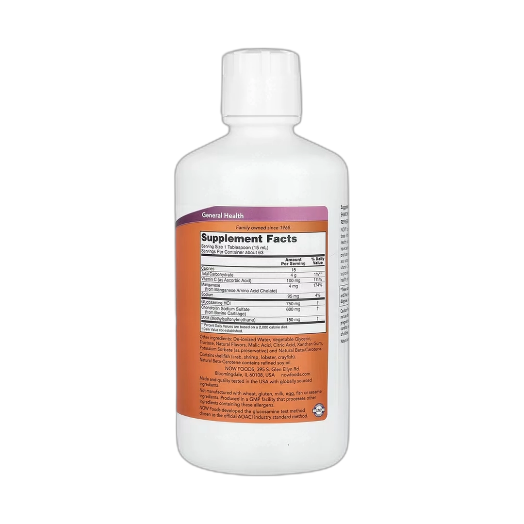 NOW Foods, Liquid Glucosamine & Chondroitin with MSM, Citrus, 32 fl oz, 946 ml