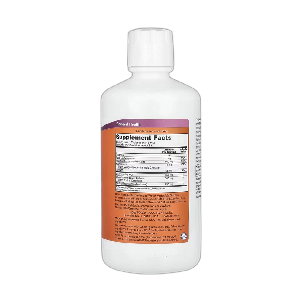NOW Foods, Liquid Glucosamine & Chondroitin with MSM, Citrus, 32 fl oz, 946 ml