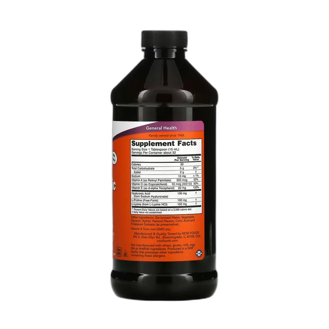 NOW Foods, Liquid Hyaluronic Acid, Berry, 100 mg, 16 fl oz, 473 ml
