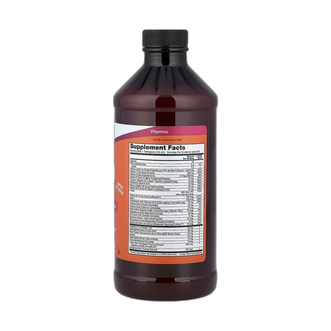 NOW Foods, Liquid Multi with Xylitol, Iron-Free, Tropical Orange, 16 fl oz, 473 ml