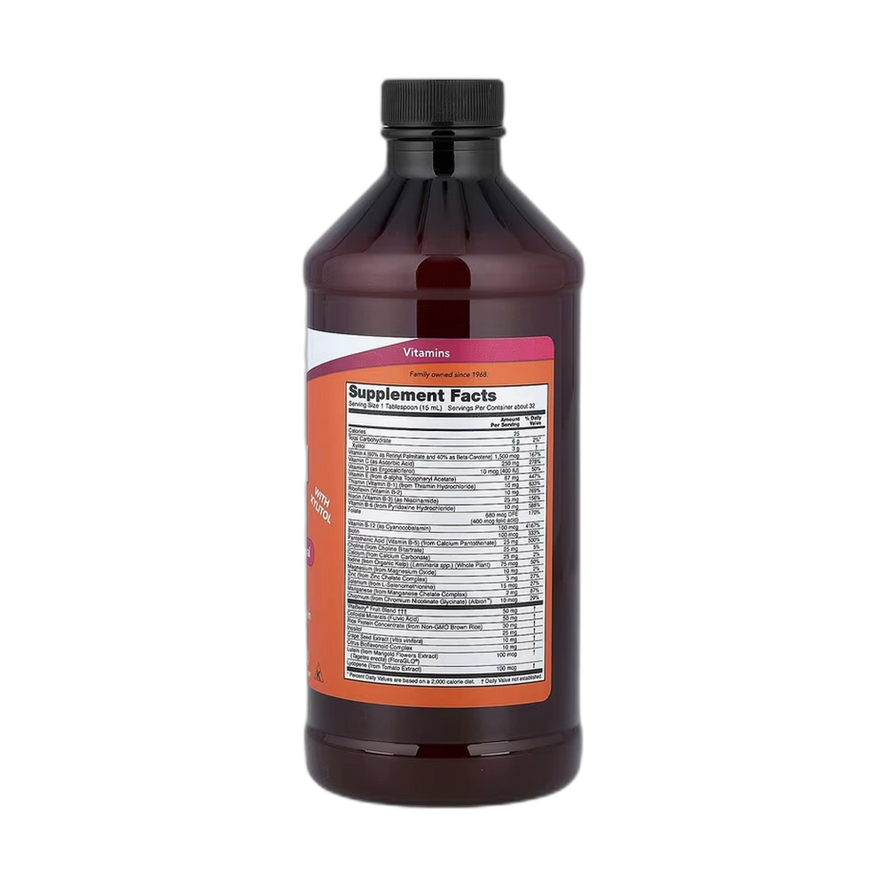 NOW Foods, Liquid Multi with Xylitol, Iron-Free, Tropical Orange, 16 fl oz, 473 ml