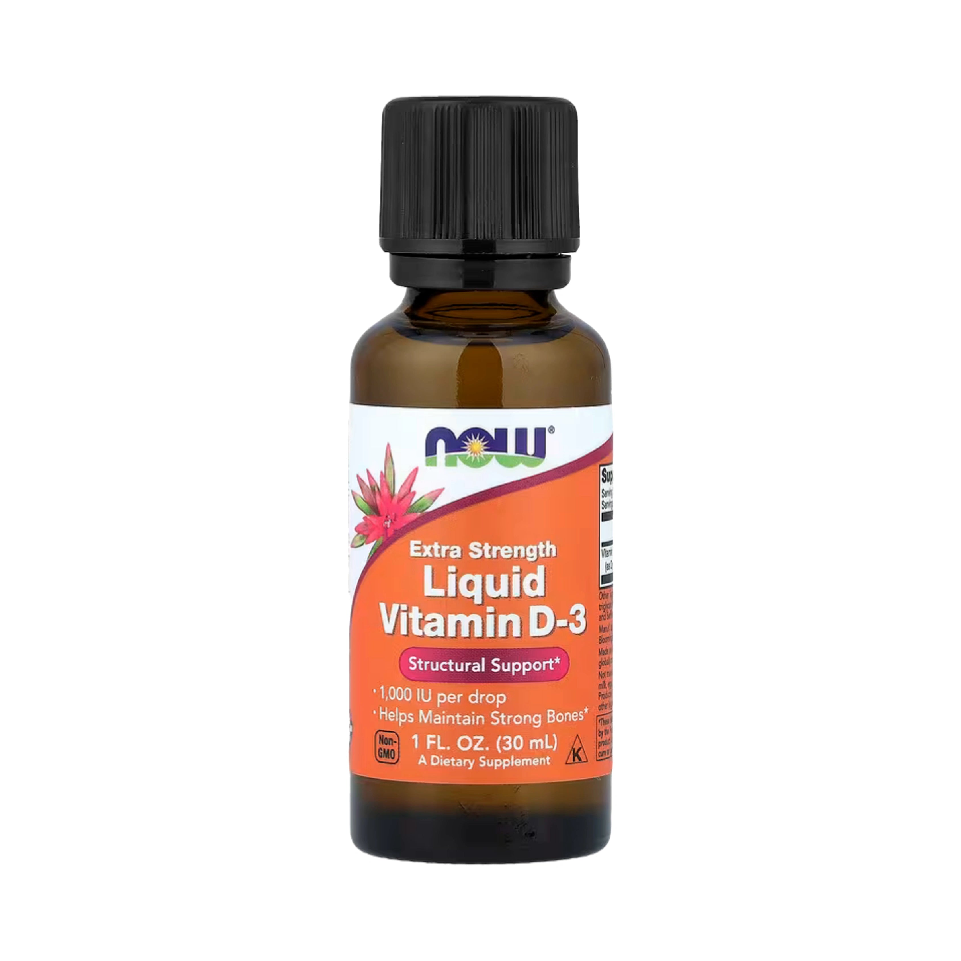 NOW Foods, Liquid Vitamin D-3, 1,000 IU, 1 fl oz, 30 ml