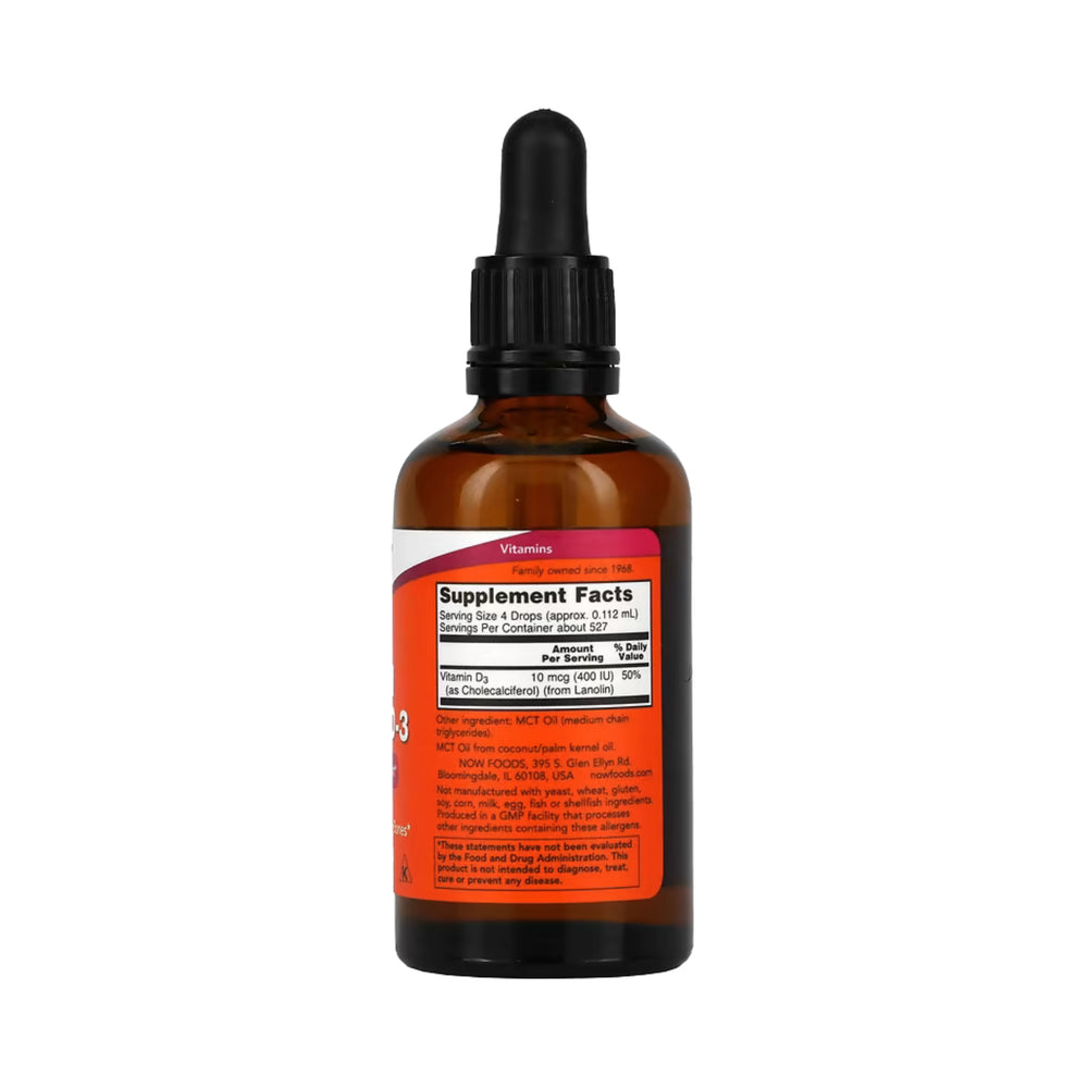 NOW Foods, Liquid Vitamin D-3, 2 fl oz, 59 ml