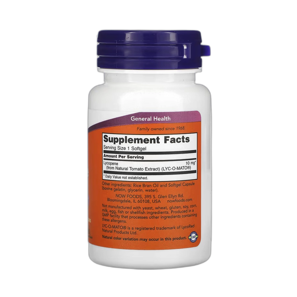 NOW Foods, Lycopene, 10 mg, 60 Softgels