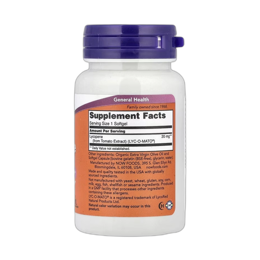 NOW Foods, Lycopene, 20 mg, 50 Softgels