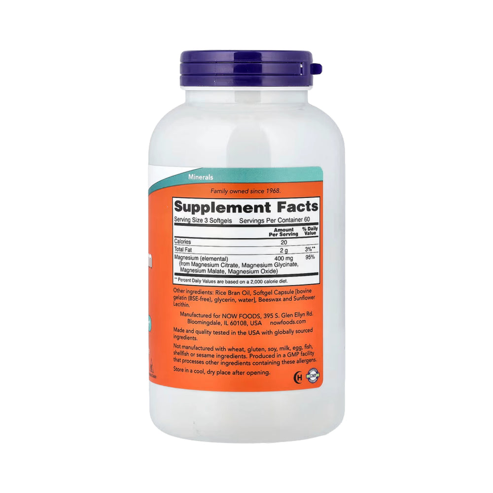 NOW Foods, Magnesium Citrate, 180 Softgels