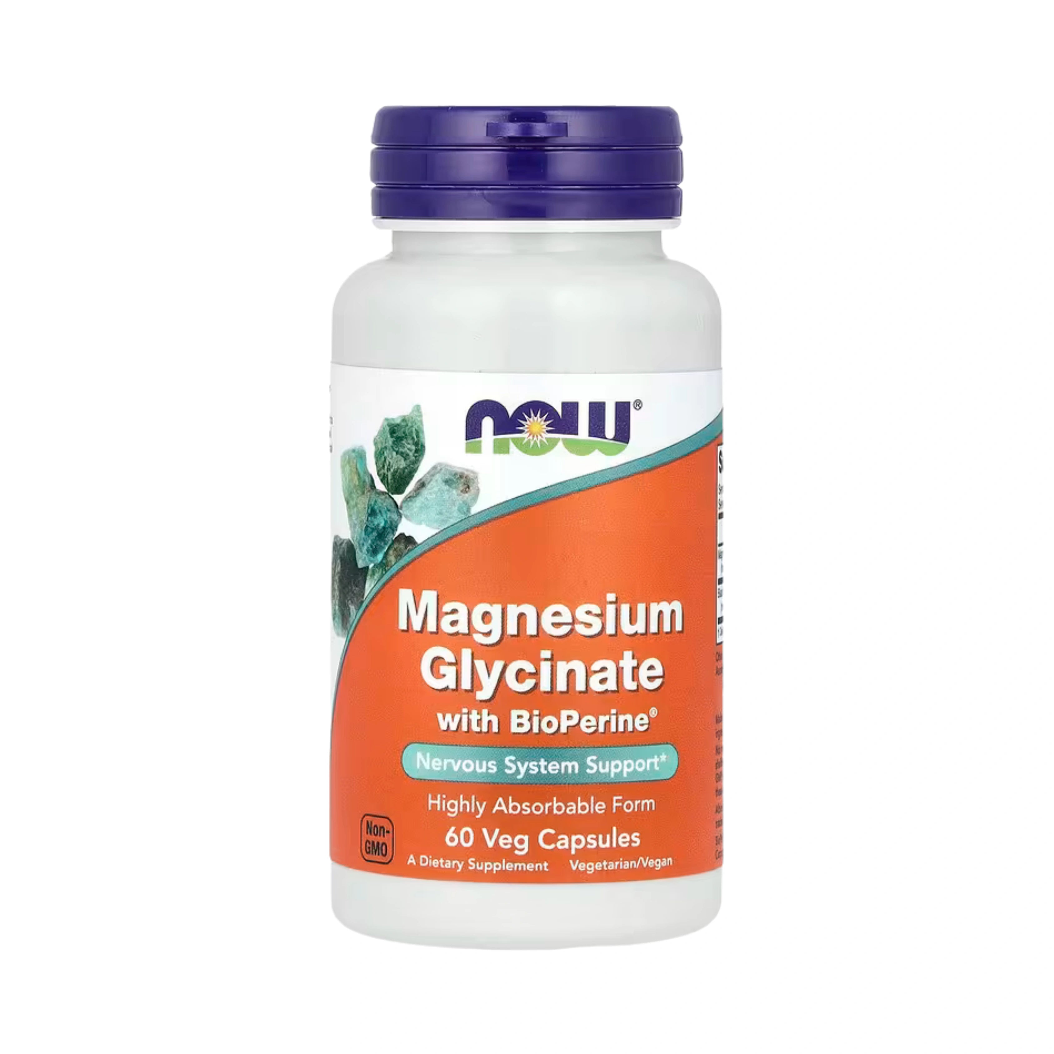 NOW Foods, Magnesium Glycinate With BioPerine®, 60 Veg Capsules