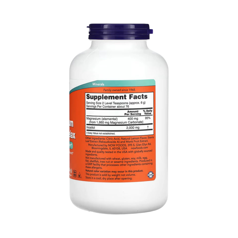 NOW Foods, Magnesium Inositol Relax, Lemonade, 16 oz, 454 g
