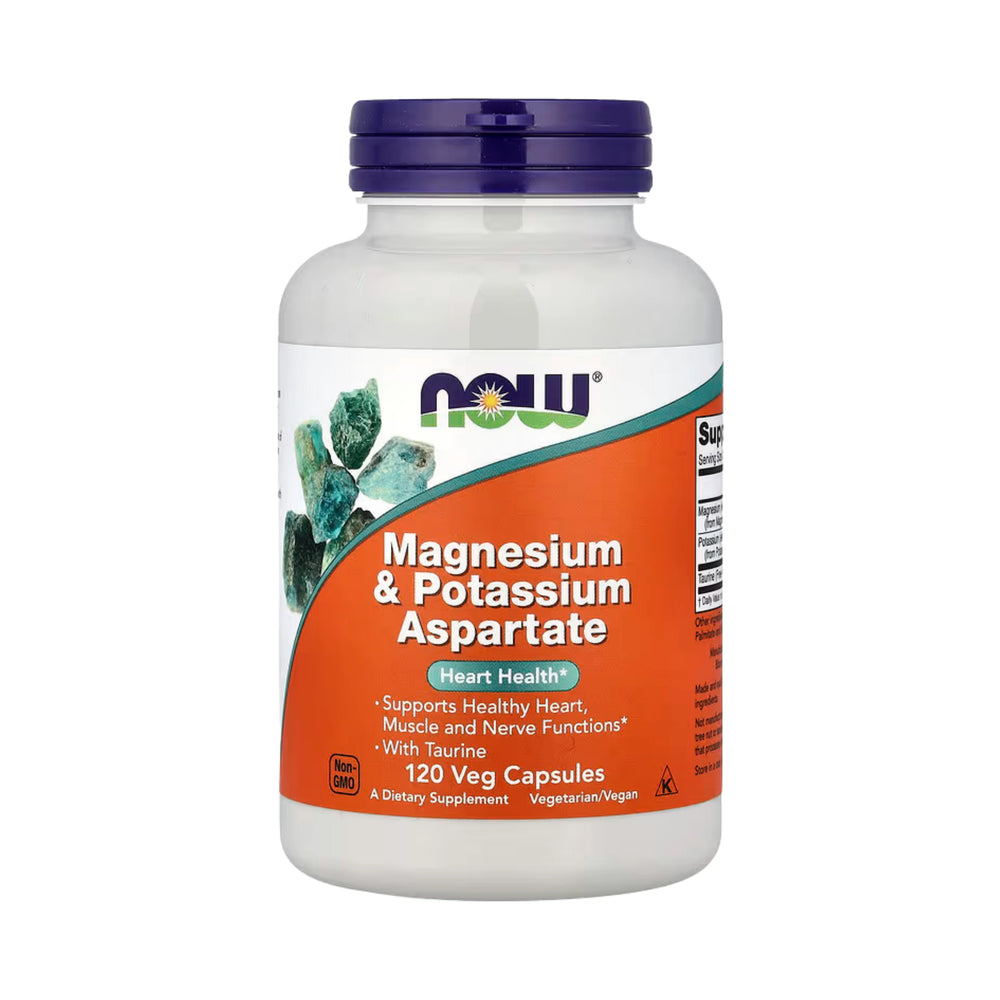 NOW Foods, Magnesium & Potassium Aspartate With Taurine, 120 Veg Capsules
