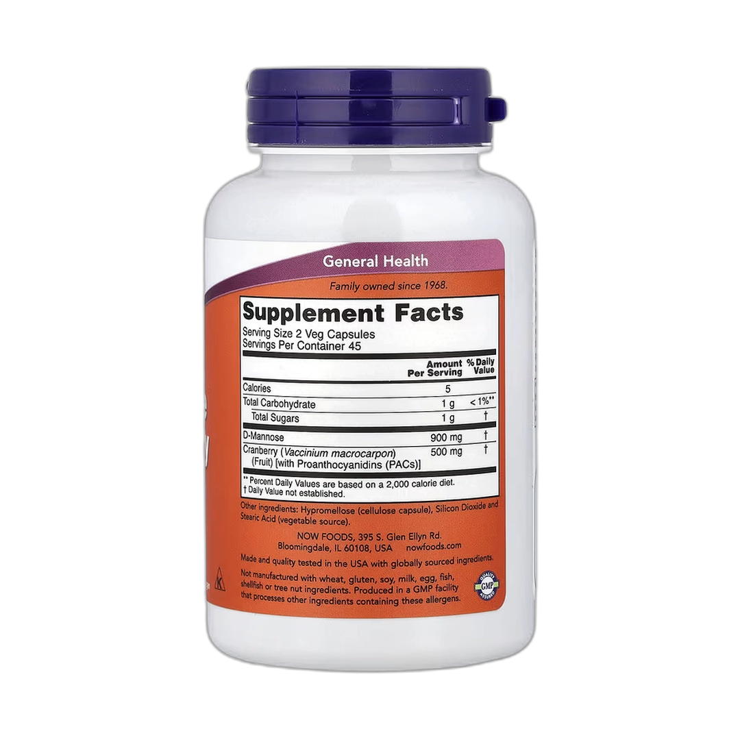 NOW Foods, Mannose Cranberry, 90 Veg Capsules