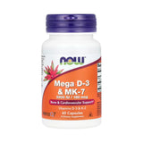 NOW Foods, Mega D-3 & MK-7, 5,000 IU / 180 mcg, 60 Capsules