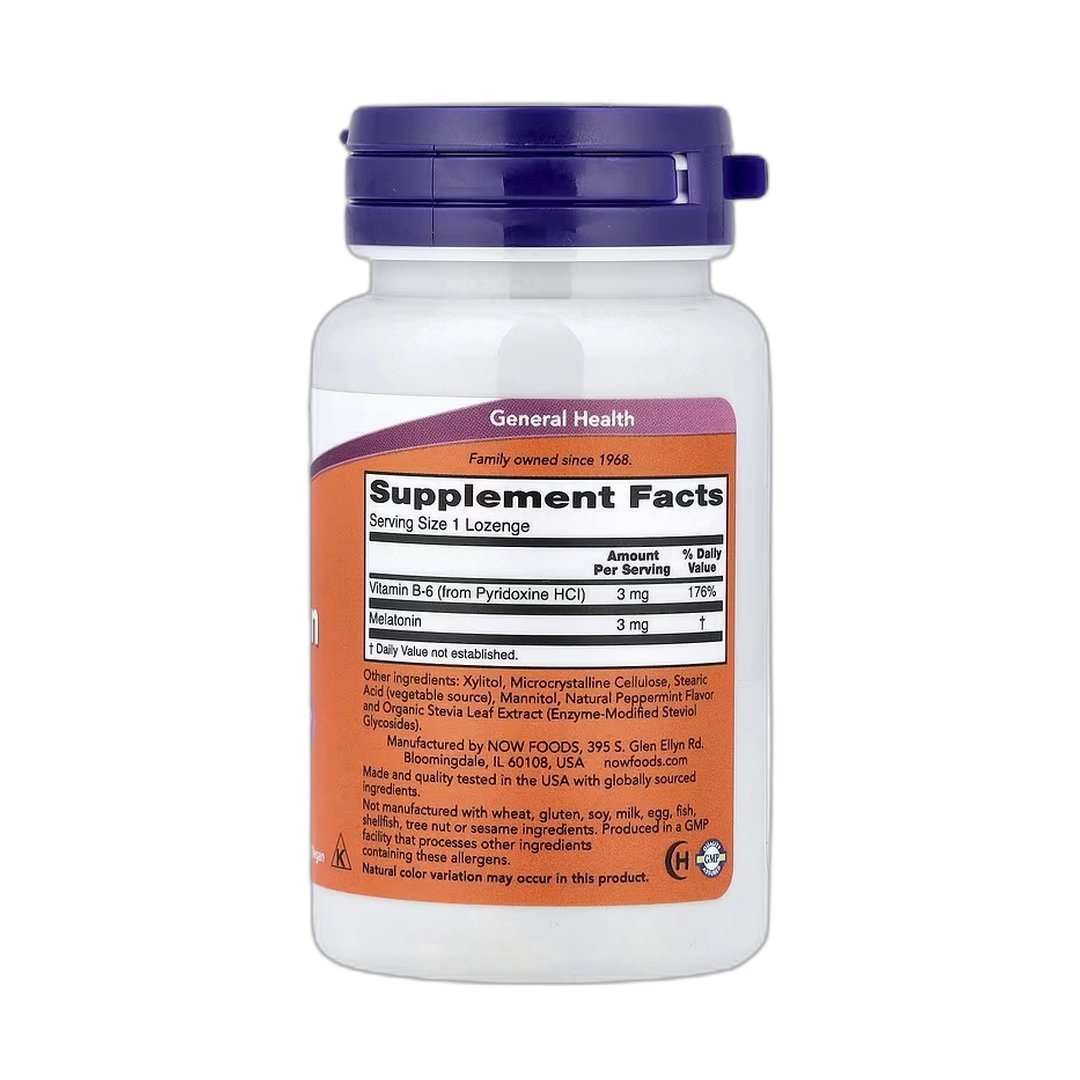 NOW Foods, Melatonin, 3 mg, 180 Lozenges