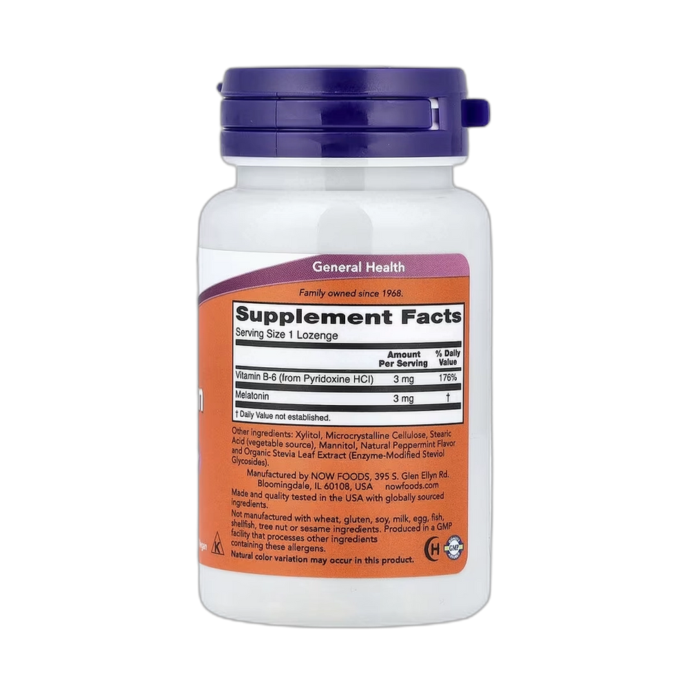 NOW Foods, Melatonin, 3 mg, 180 Lozenges