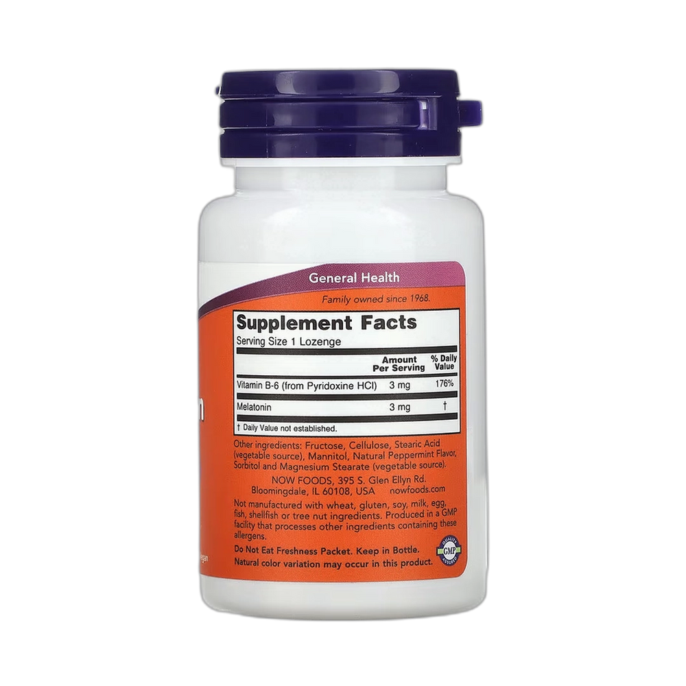 NOW Foods, Melatonin, 3 mg, 90 Lozenges
