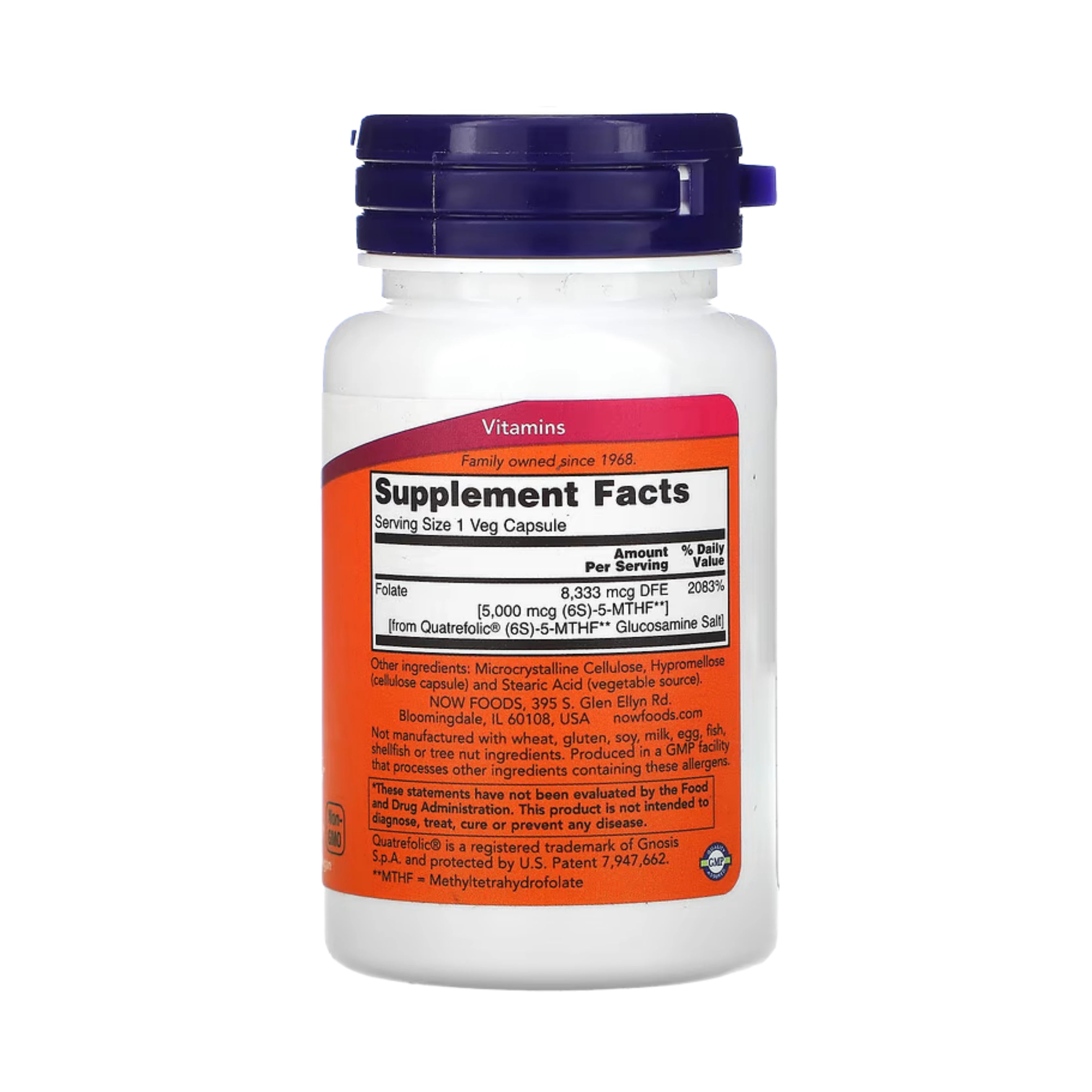 NOW Foods, Methyl Folate, 5,000 mcg, 50 Veg Capsules