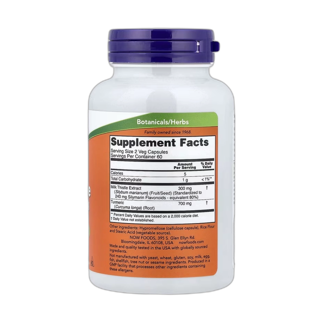 NOW Foods, Milk Thistle Extract with Turmeric, 120 Veg Capsules