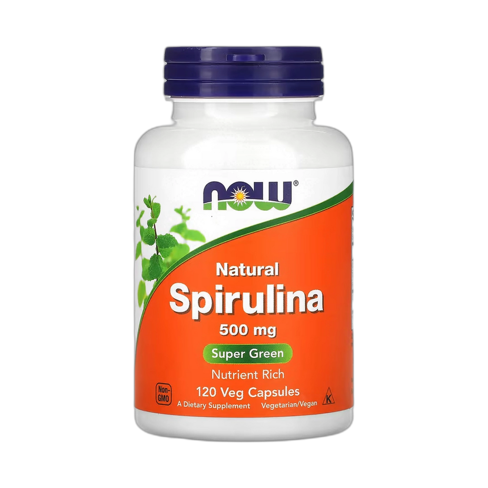 NOW Foods, Natural Spirulina, 500 mg, 120 Veg Capsules