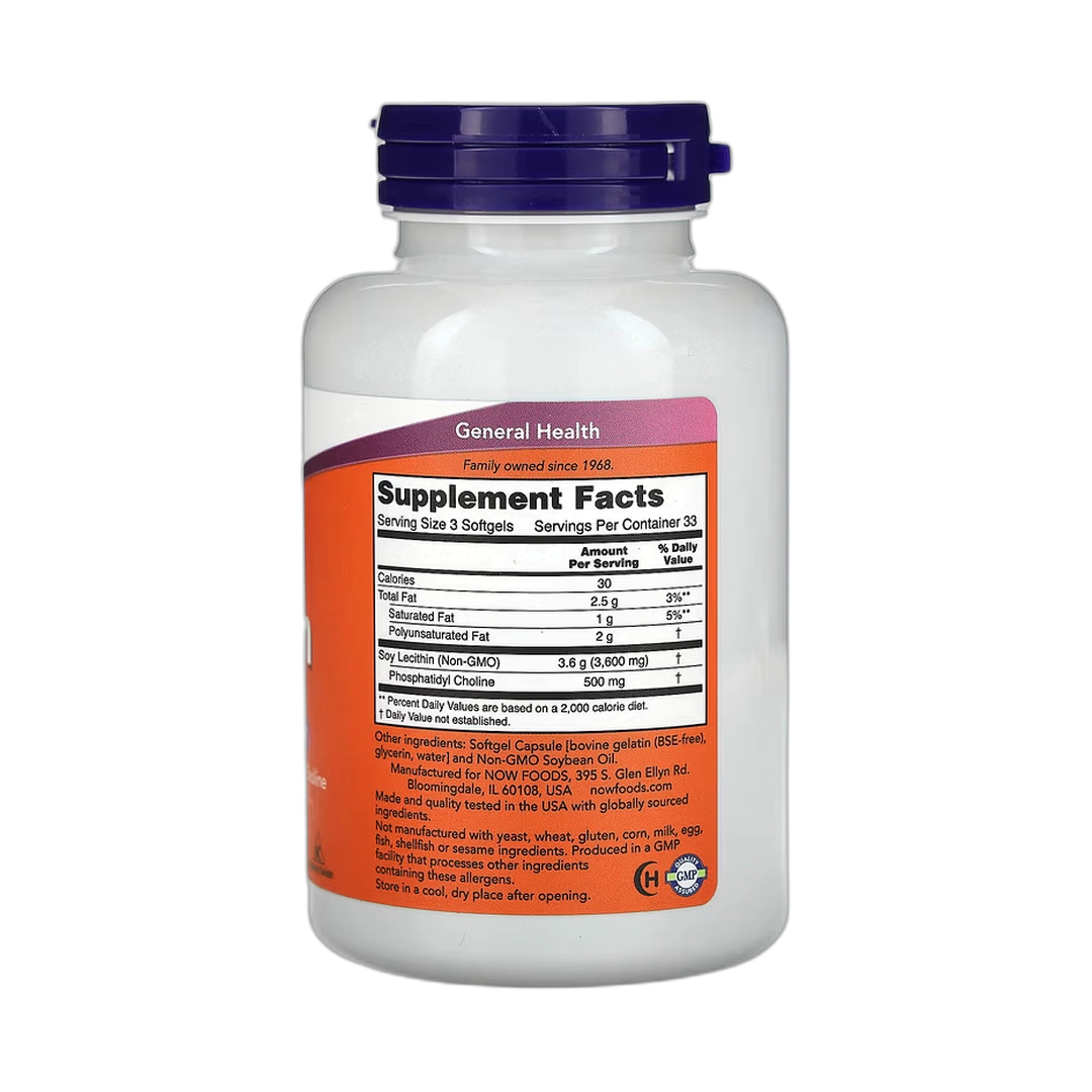 NOW Foods, Non-GMO Lecithin, 100 Softgels