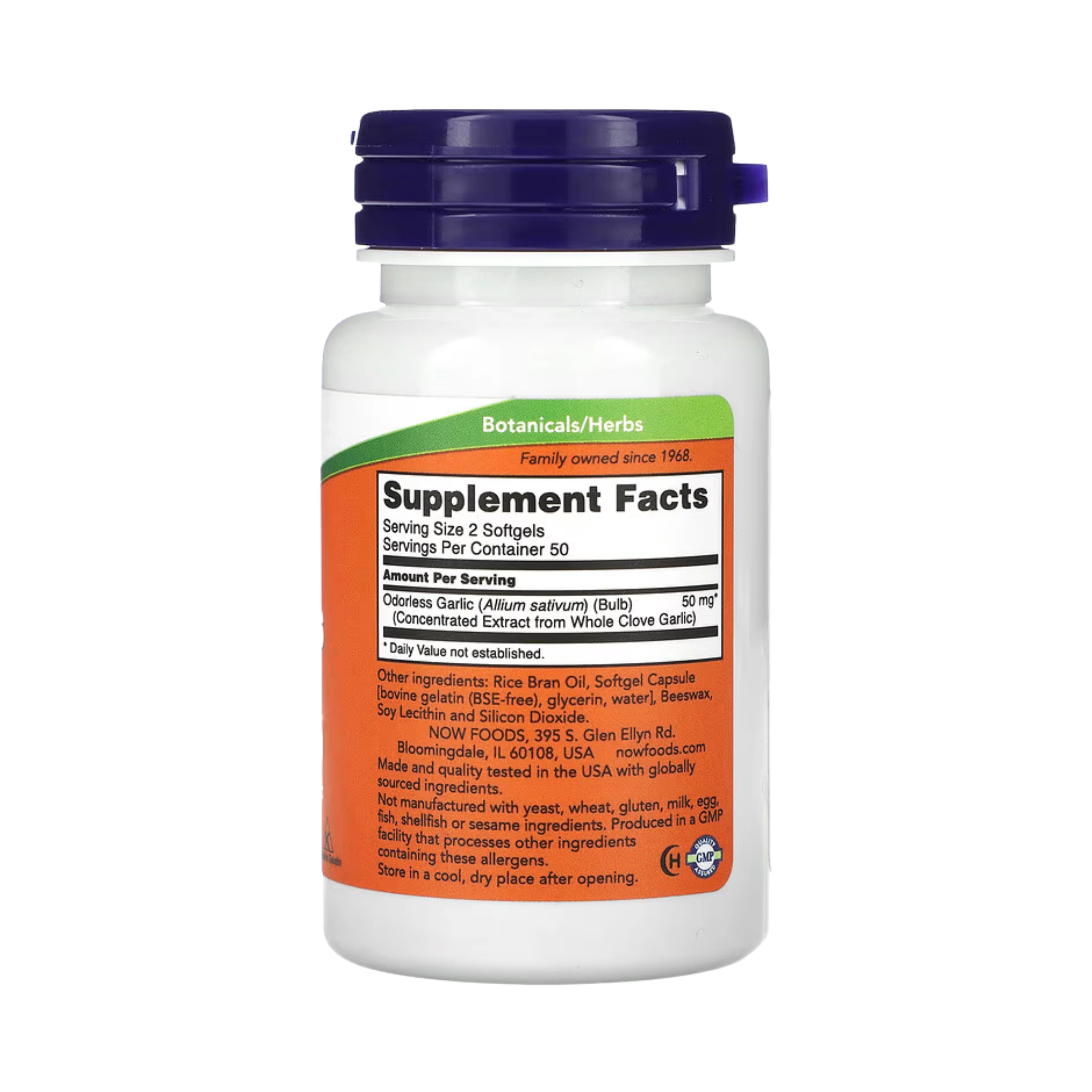 NOW Foods, Odorless Garlic, Concentrated Extract, 100 Softgels