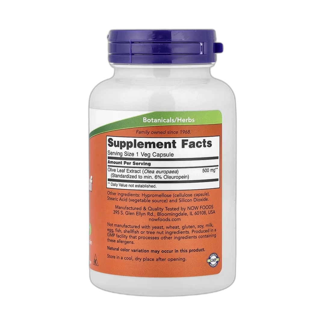 NOW Foods, Olive Leaf Extract, 500 mg, 120 Veg Capsules