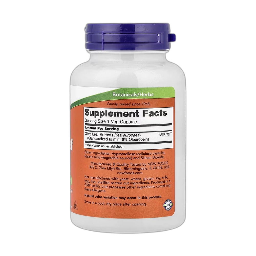 NOW Foods, Olive Leaf Extract, 500 mg, 120 Veg Capsules