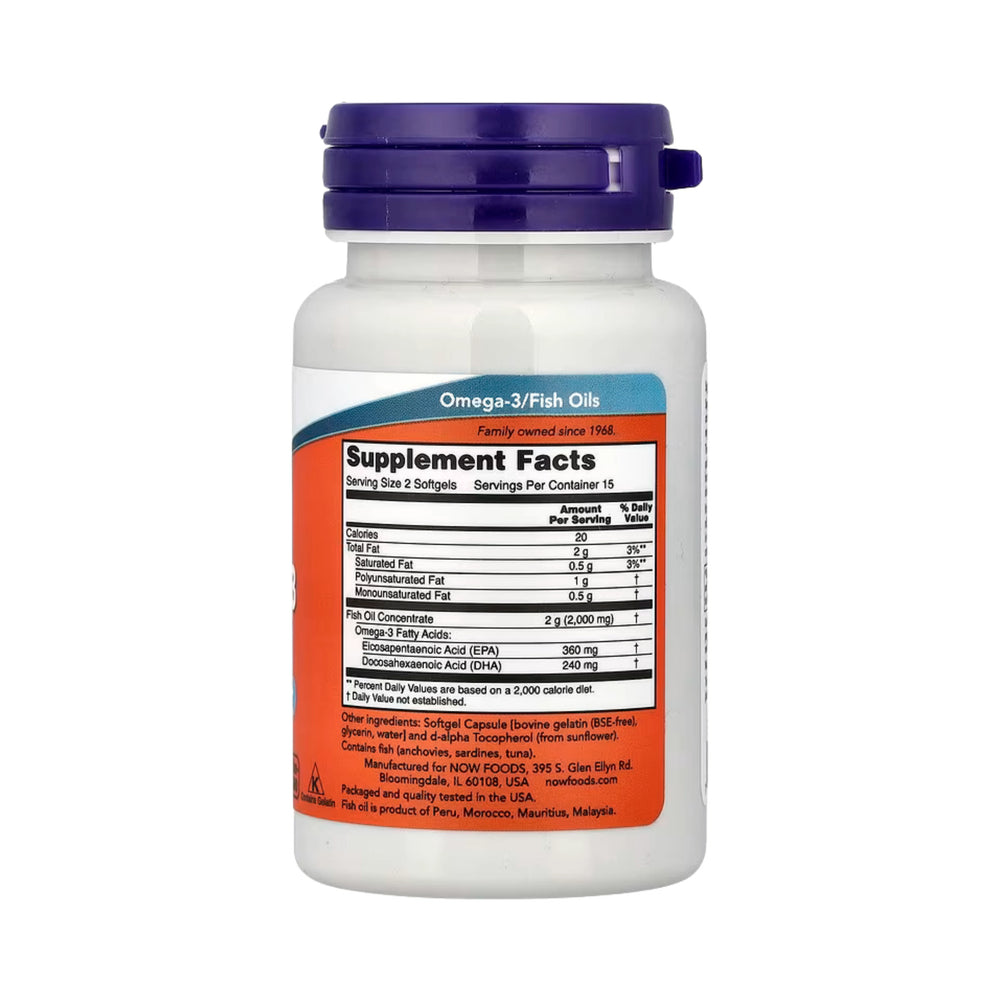 NOW Foods, Omega-3 Fish Oil, 30 Softgels