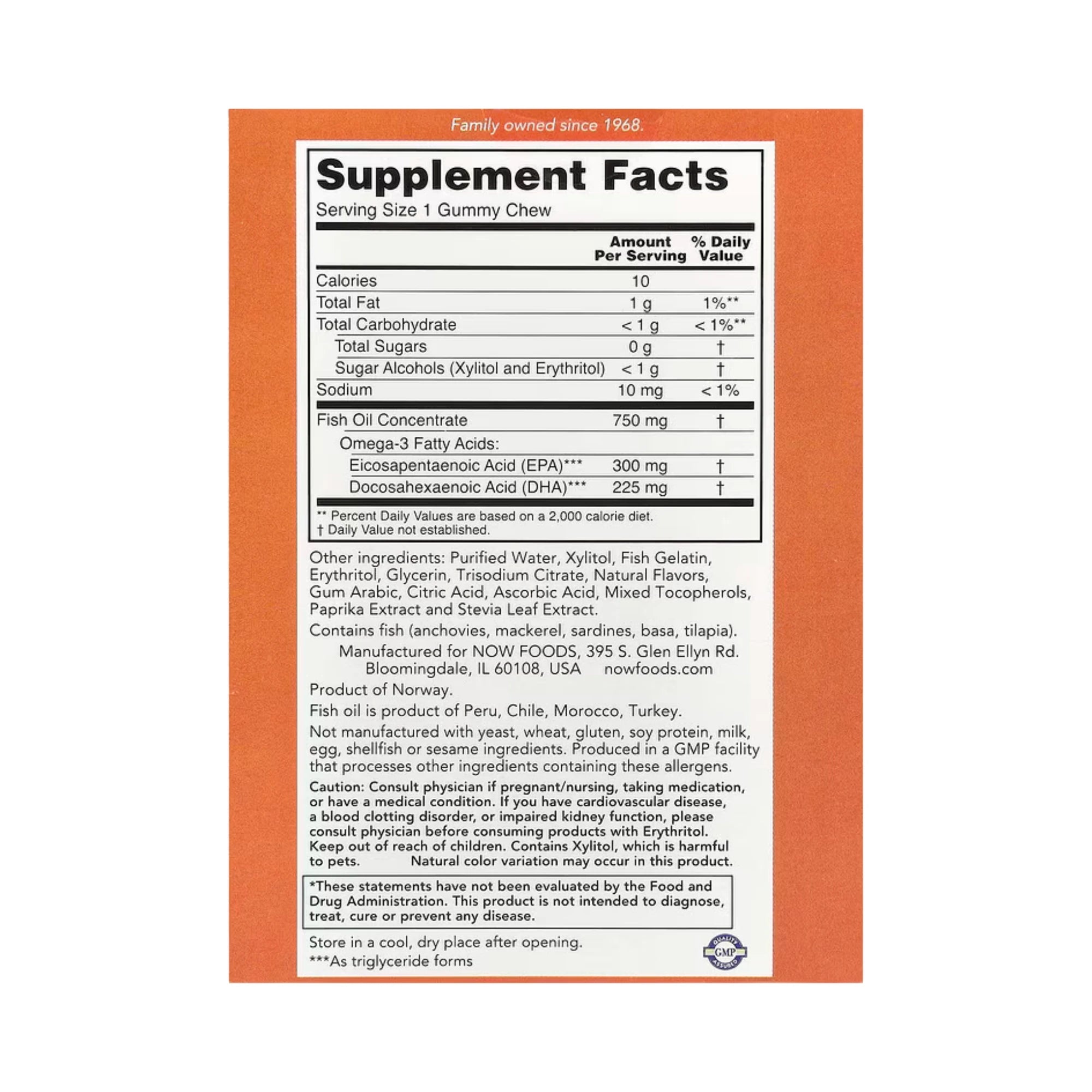 NOW Foods, Omega-3 Fish Oil Gummy Chews, Passion Fruit, 36 Gummy Chews