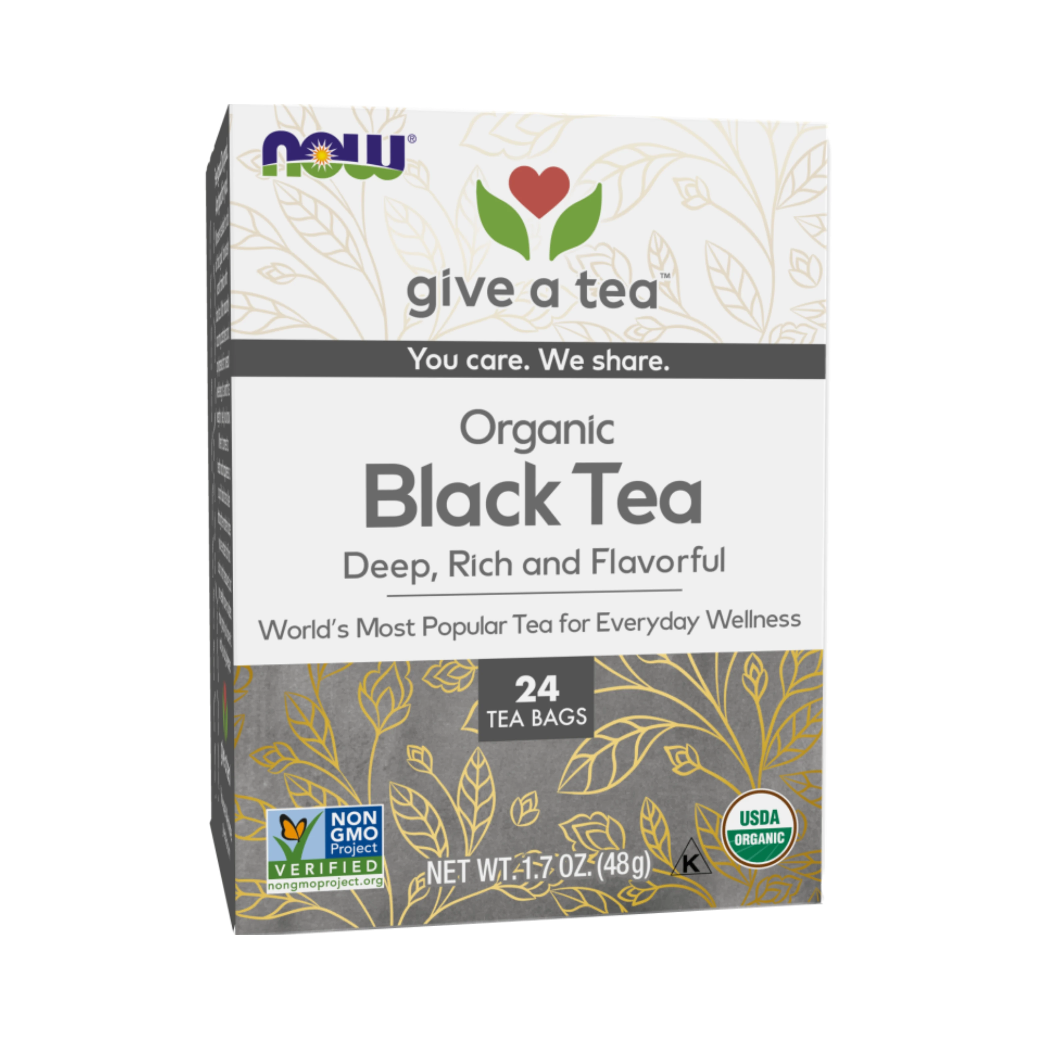 NOW Foods, Organic Black Tea, 24 Tea Bags, 1.7 Oz