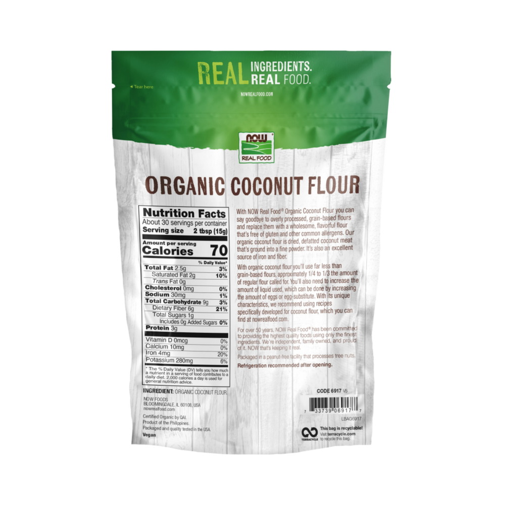 NOW Foods, Organic Coconut Flour, 16 Oz