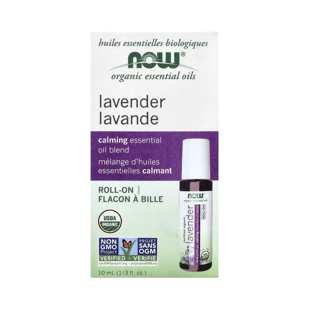 NOW Foods, Organic Essential Oils, Lavender Roll-On, 1/3 fl oz, 10 ml