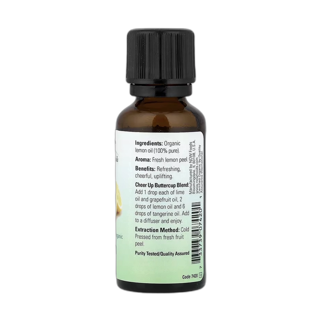NOW Foods, Organic Essential Oils, Lemon, 1 fl oz, 30 ml