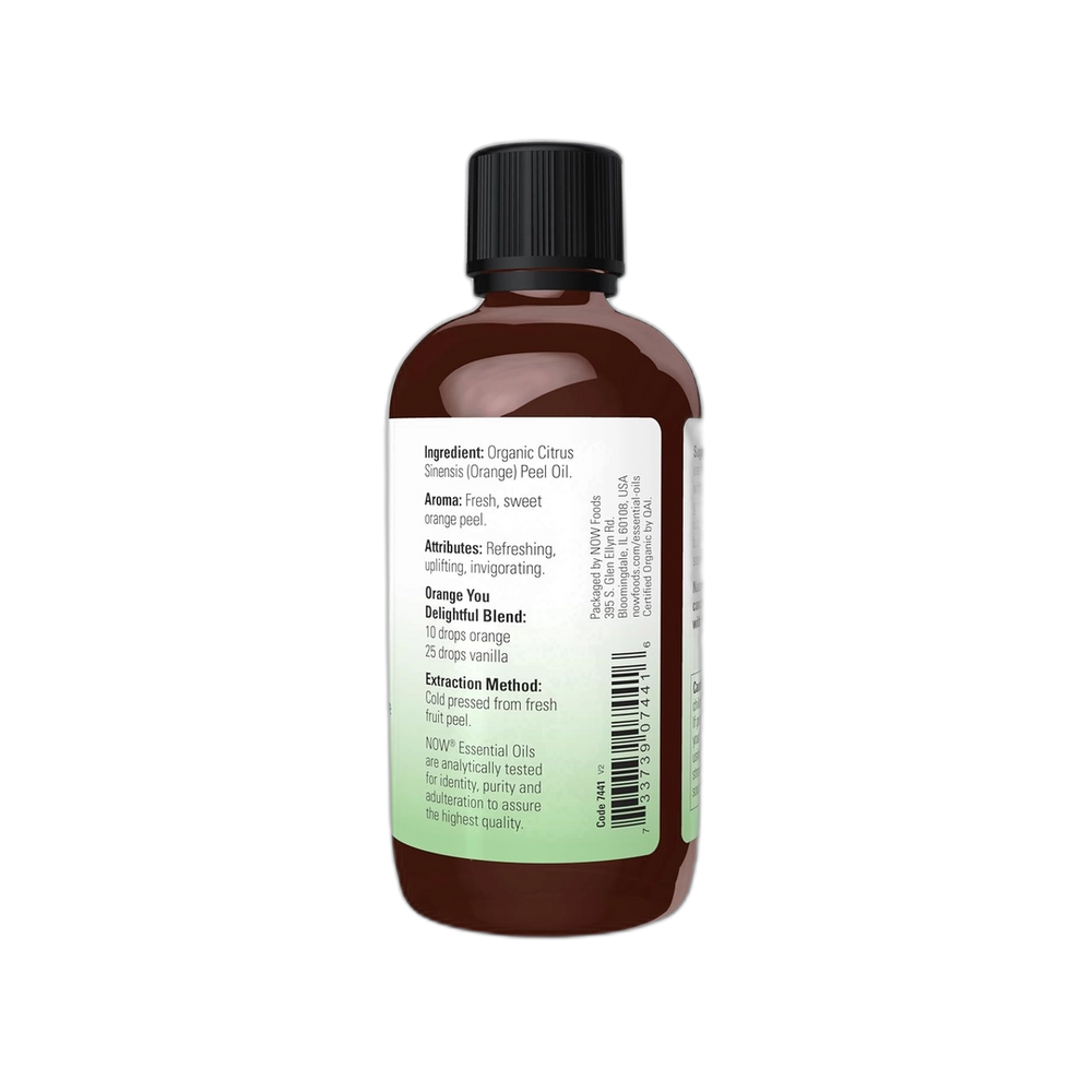 NOW Foods, Organic Essential Oils, Orange, 4 fl oz, 118 ml