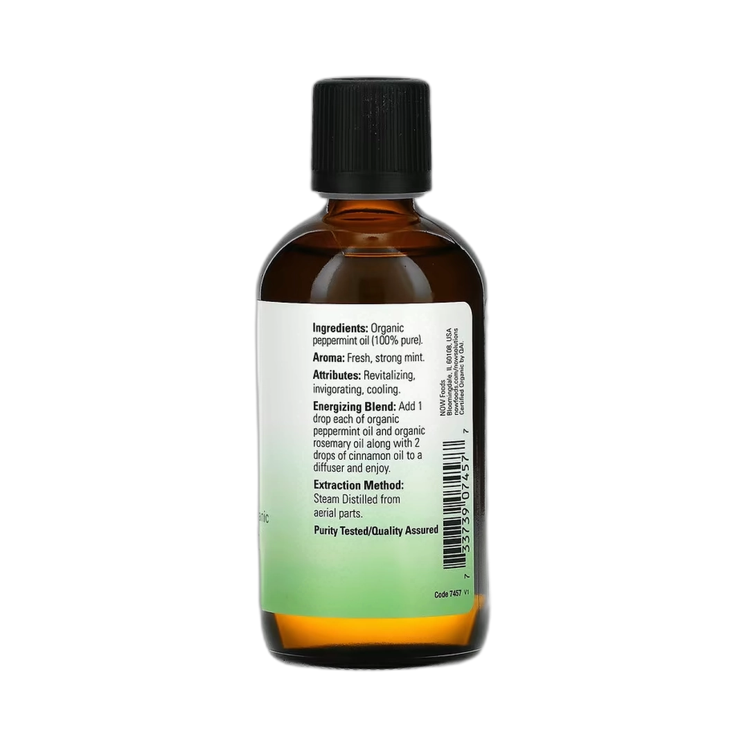 NOW Foods, Organic Essential Oils, Peppermint, 4 fl oz, 118 ml