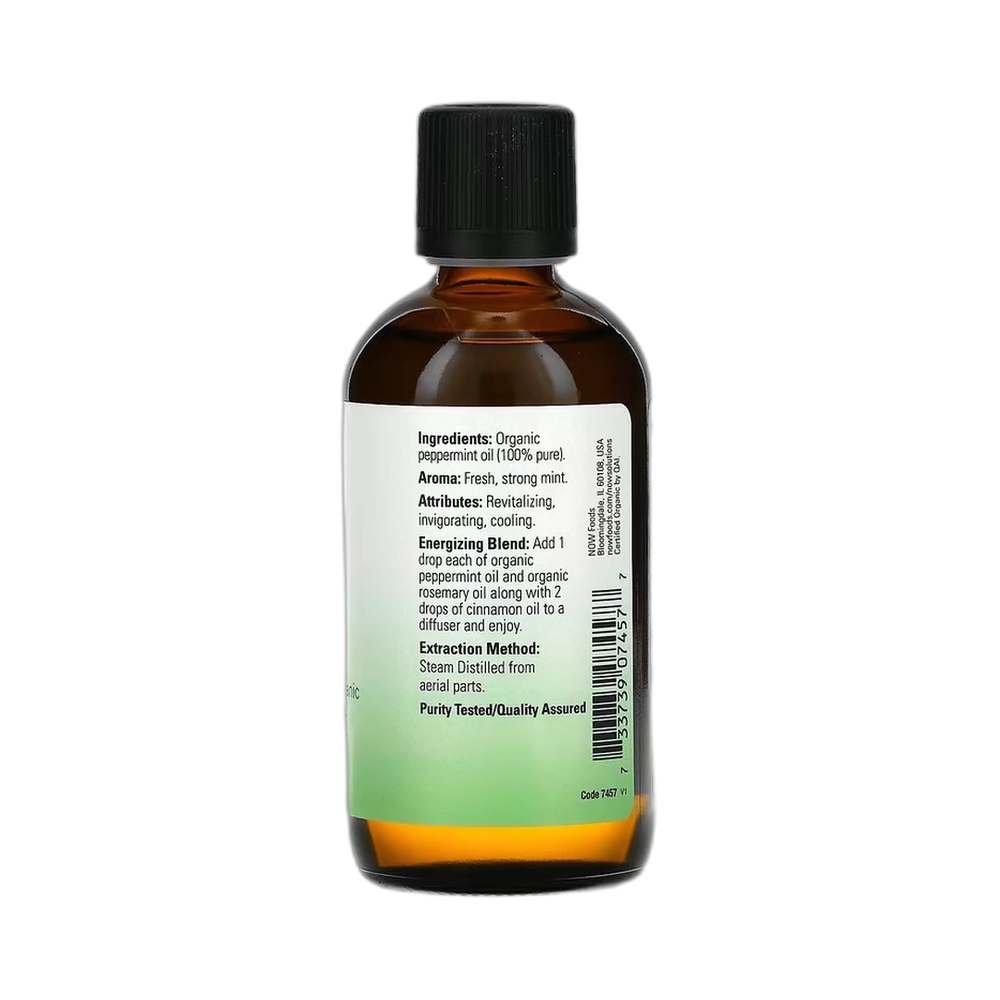 NOW Foods, Organic Essential Oils, Peppermint, 4 fl oz, 118 ml