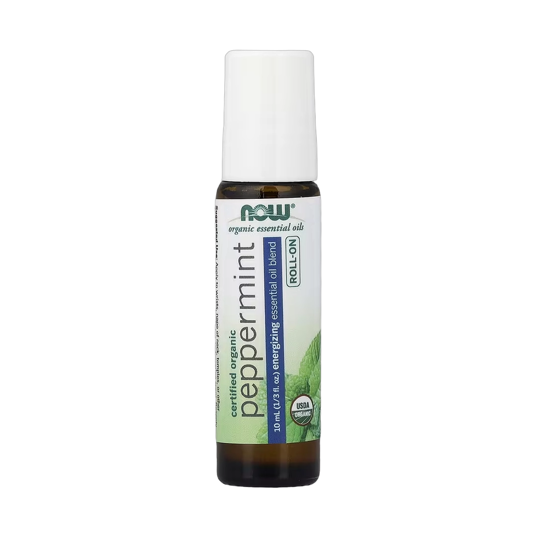 NOW Foods, Organic Essential Oils, Peppermint Roll-On, 1/3 fl oz, 10 ml