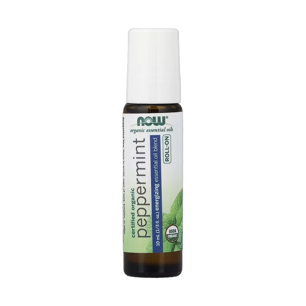 NOW Foods, Organic Essential Oils, Peppermint Roll-On, 1/3 fl oz, 10 ml