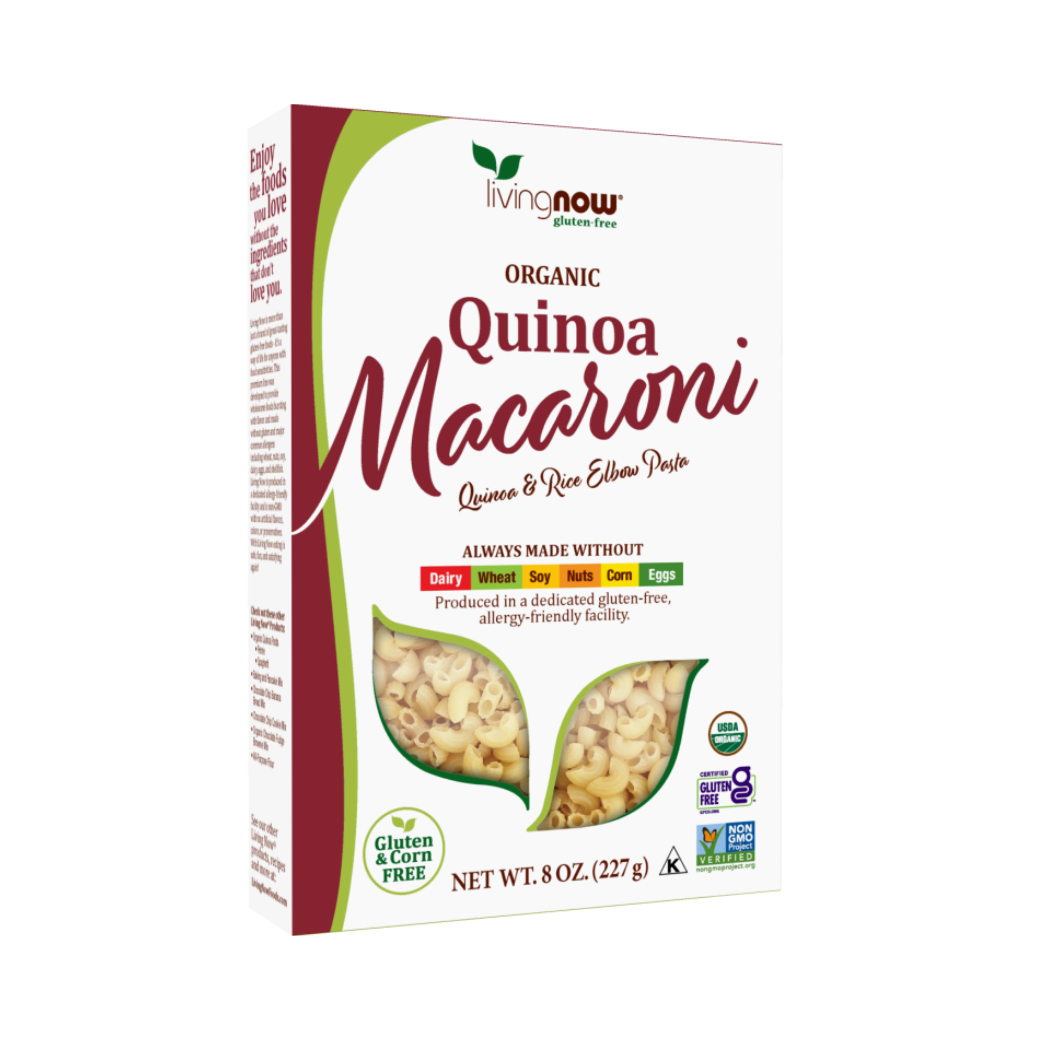 NOW Foods, Organic Quinoa Macaroni, Gluten Free, 8 Oz