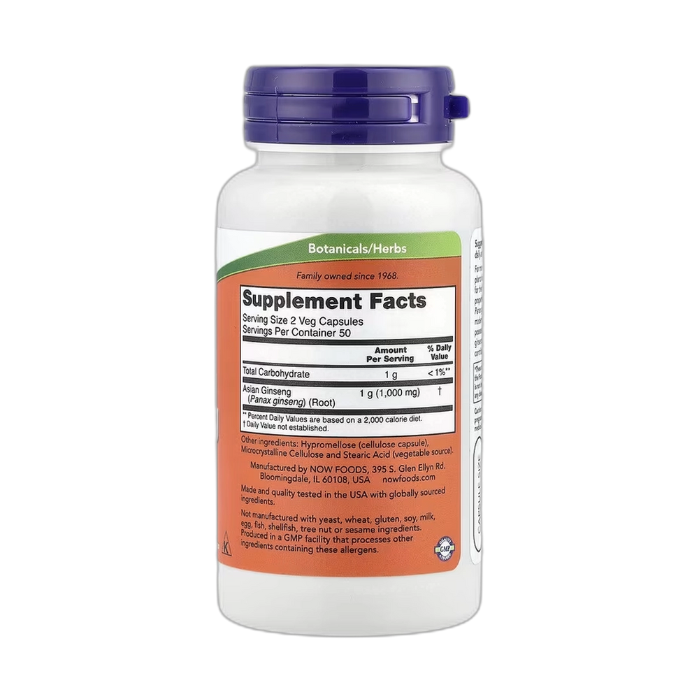 NOW Foods, Panax Ginseng , 500 mg, 100 Veg Capsules