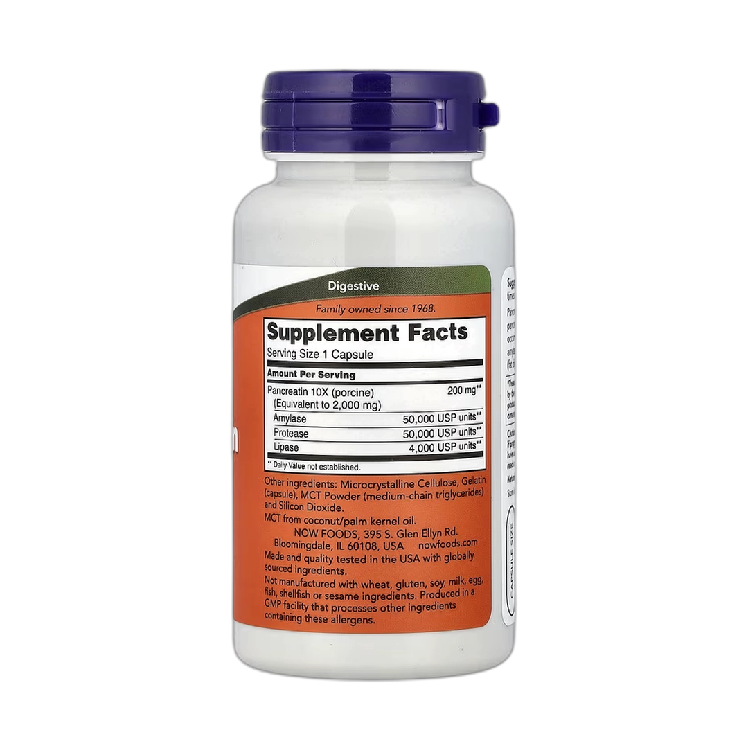 NOW Foods, Pancreatin 2000, 100 Capsules