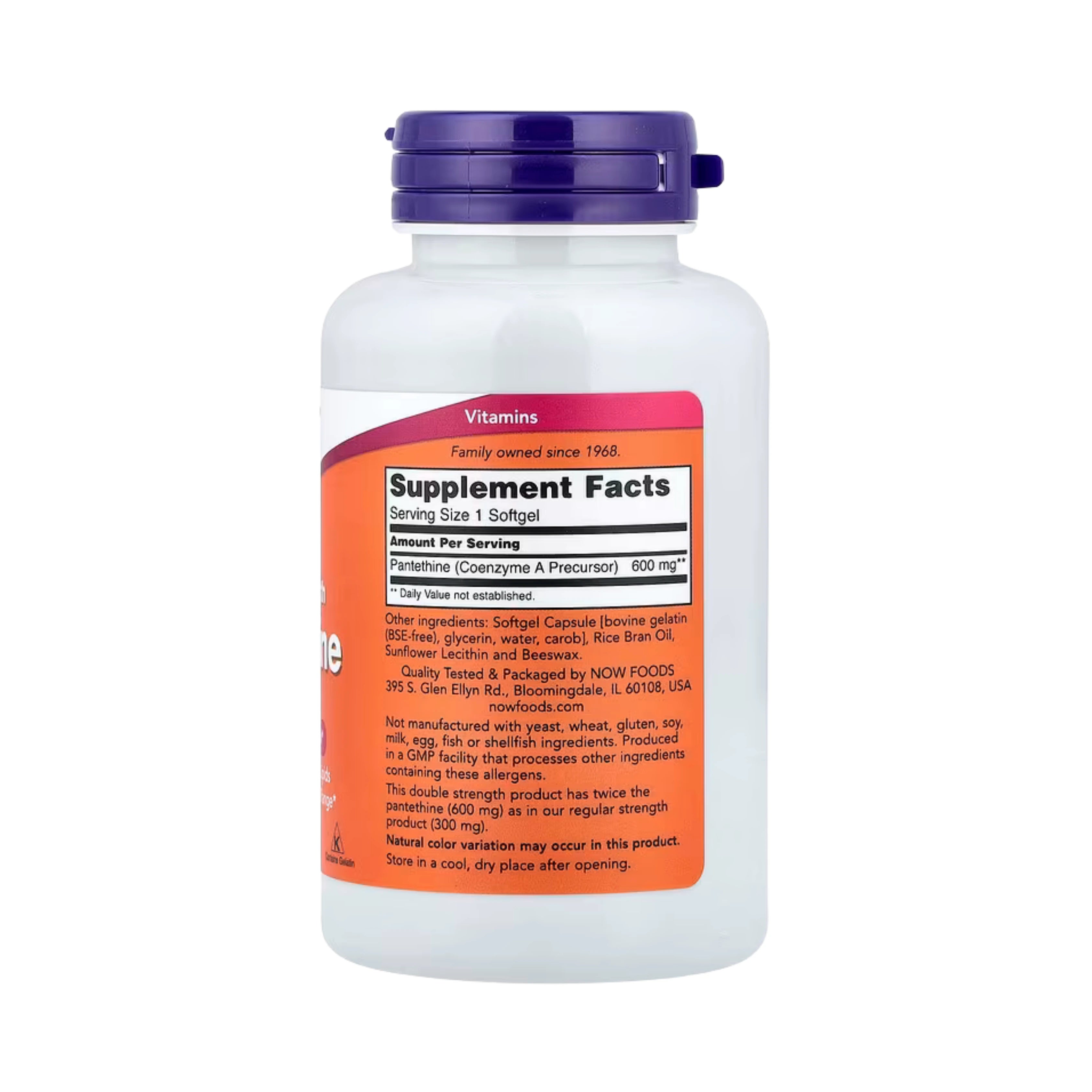 NOW Foods, Pantethine, 600 mg, 60 Softgels