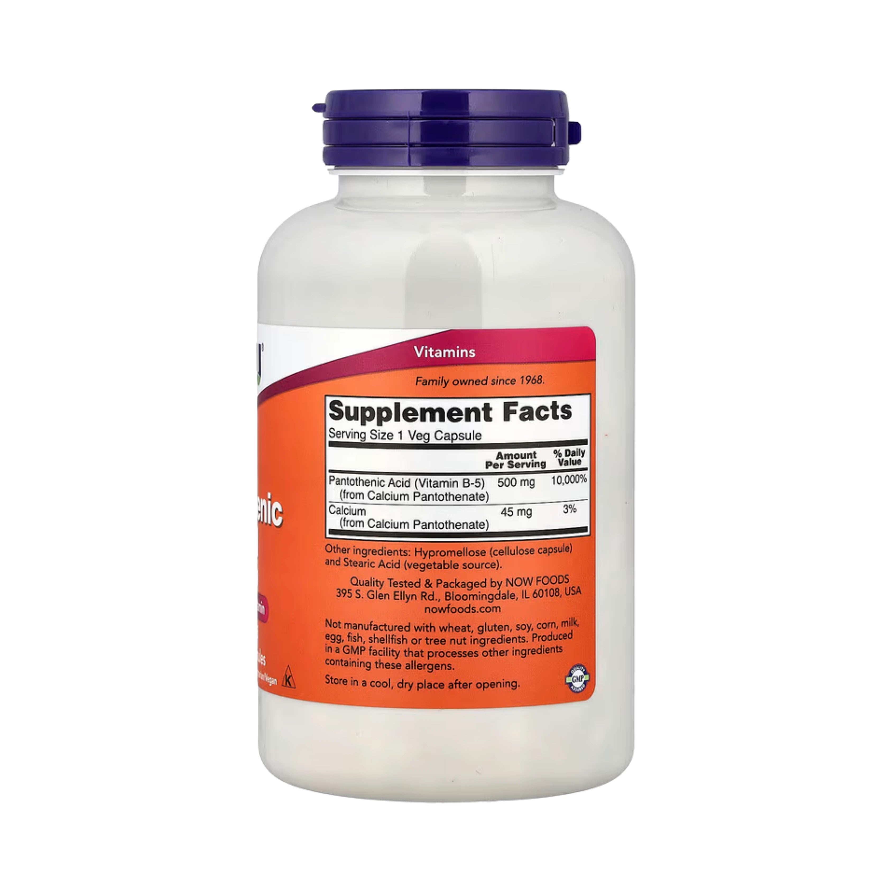 NOW Foods, Pantothenic Acid, 250 Veg Capsules