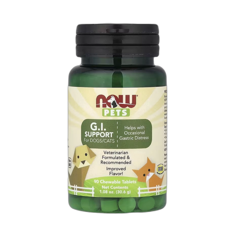 NOW Foods, Pets, GI Support, For Dogs/Cats, 90 Chewable Tablets, 1.08 oz, 30.6 g