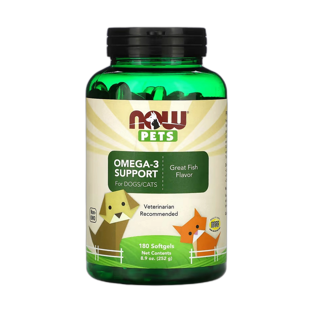 NOW Foods, Pets, Omega-3 Support for Dogs/Cats, Great Fish, 180 Softgels, 8.9 oz, 252 g